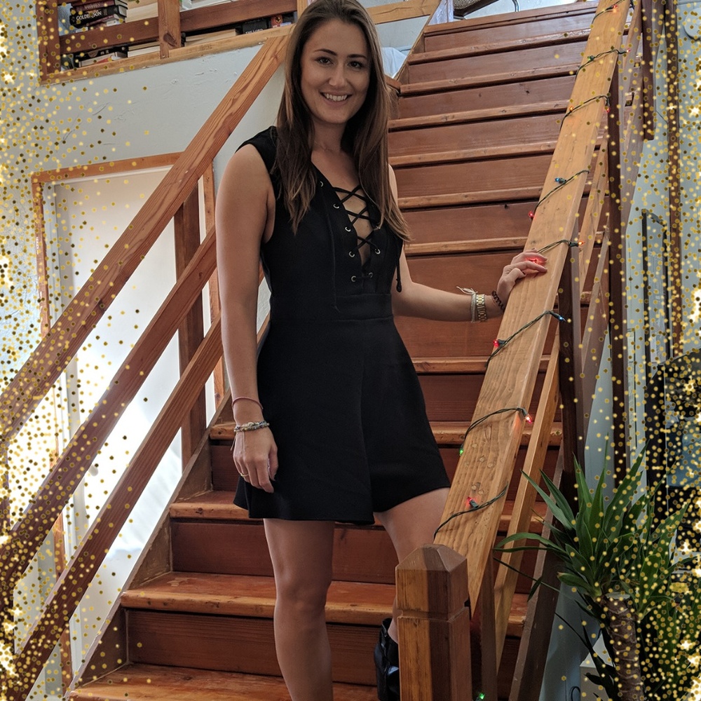 Lace Up Romper - Picture 2 of 2